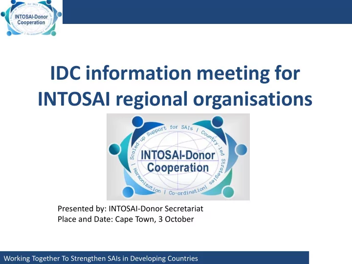 intosai regional organisations