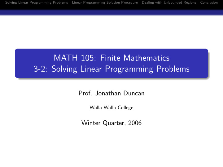 math 105 finite mathematics 3 2 solving linear