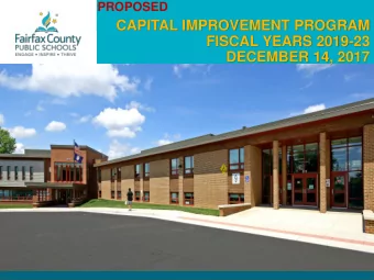 CAPITAL IMPROVEMENT PROGRAM  FISCAL YEARS 2019-23  DECEMBER 14, 2017  Student Membership SY 2017-18