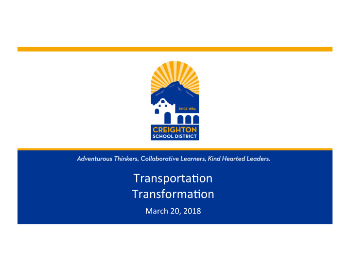 transporta on transforma on march 20 2018 transporta on