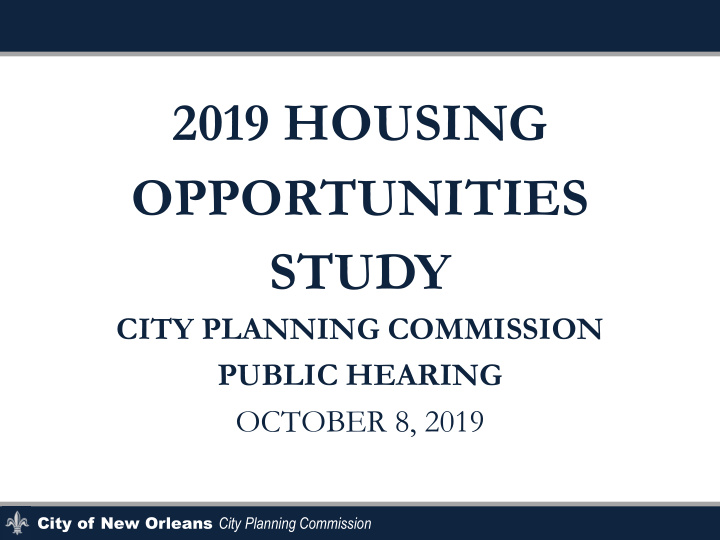 2019 housing opportunities study