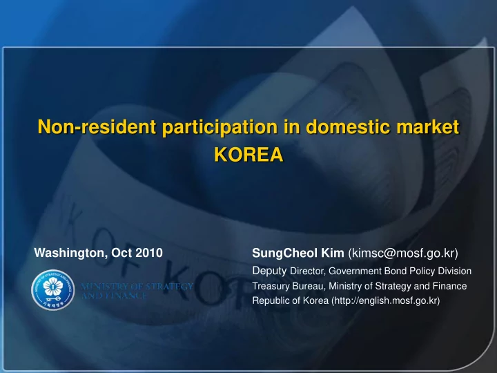 non resident participation in domestic market korea