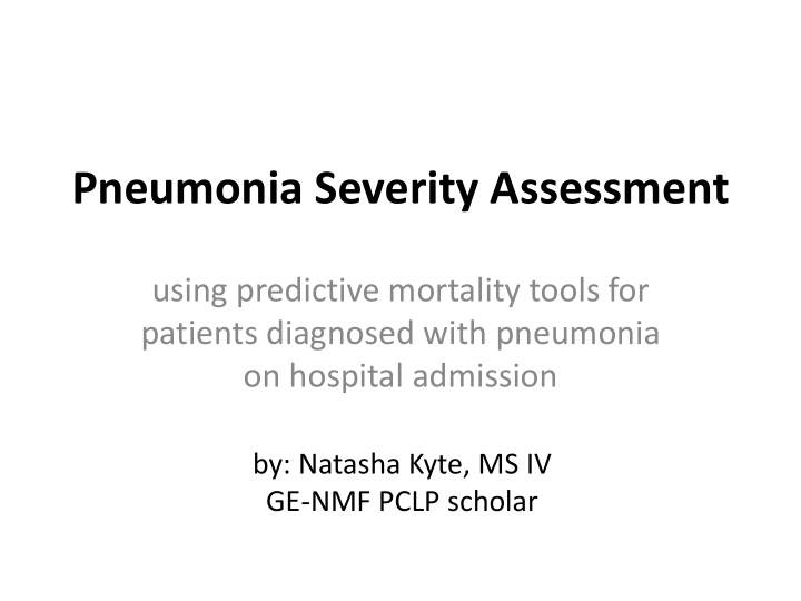pneumonia severity assessment