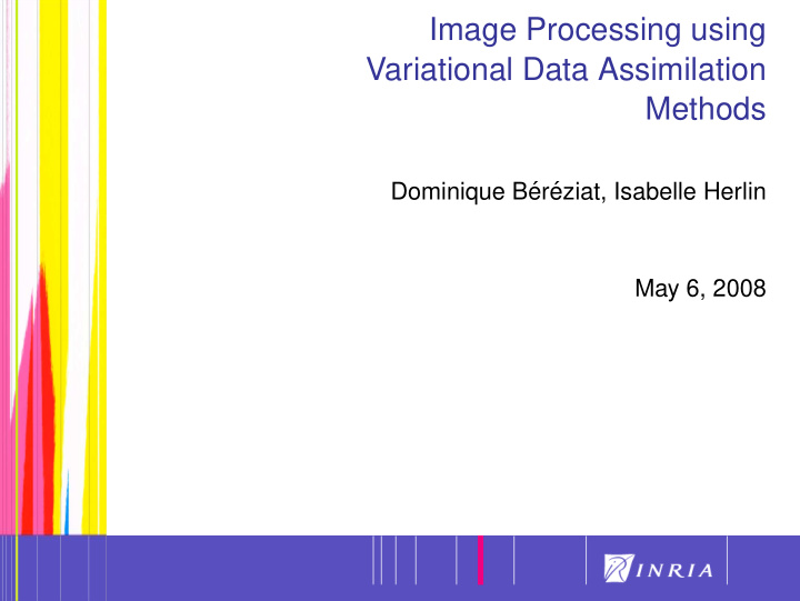 image processing using variational data assimilation