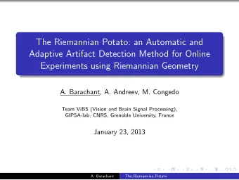 The Riemannian Potato: an Automatic and  Adaptive Artifact Detection Method for Online  Experiments