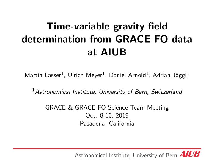 time variable gravity field determination from grace fo
