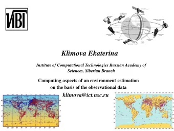Klimova Ekaterina  Institute of Computational Technologies Russian Academy of Sciences, Siberian
