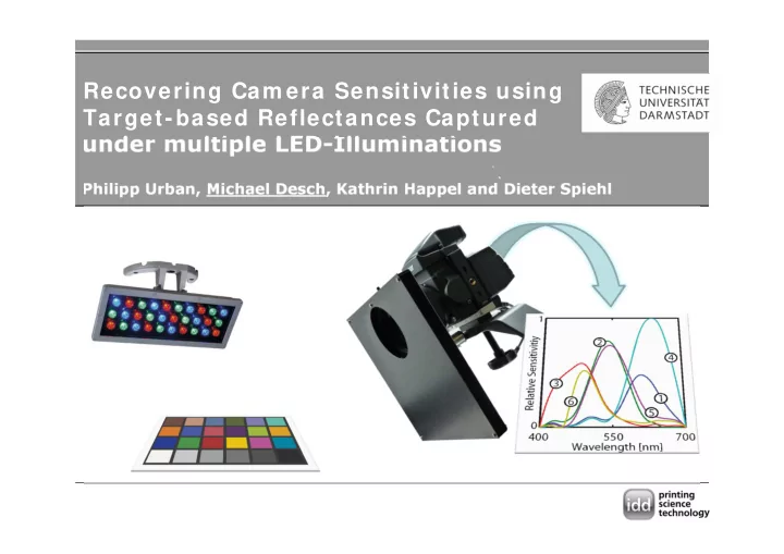 recovering cam era sensitivities using target based