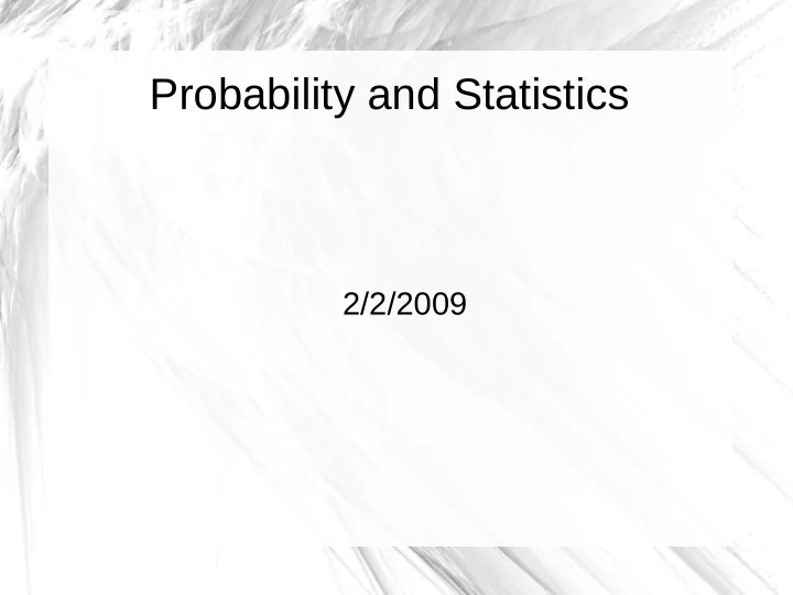 probability and statistics