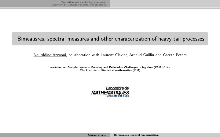 bimeausres spectral measures and other characerization of