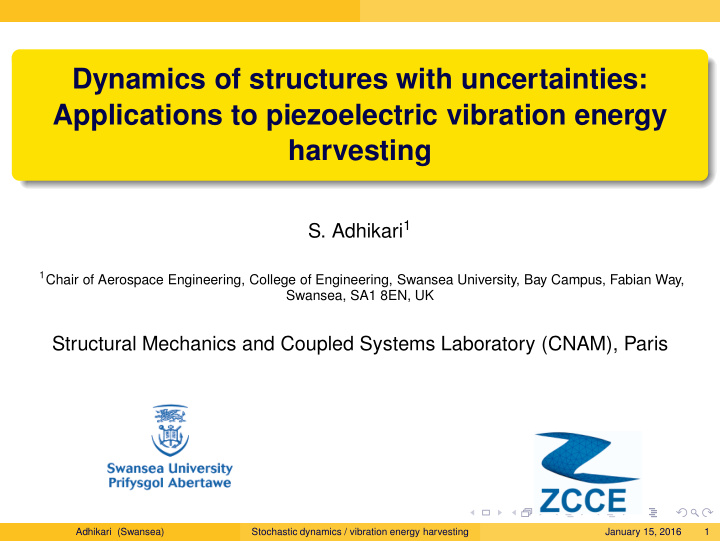 dynamics of structures with uncertainties applications to