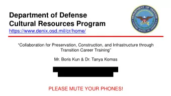 yxwvutsrponmlihgfedcbaYUTSRPONMLKIHEDCBA  Department of Defense  Cultural Resources Program