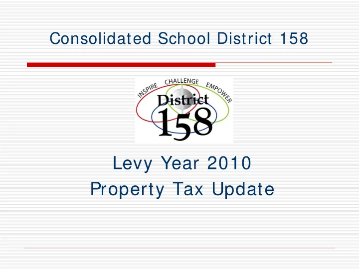 levy year 2010 property tax update