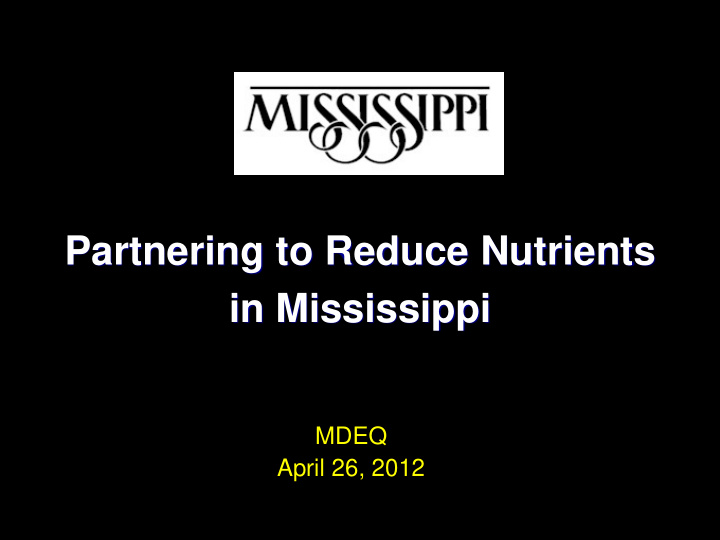 partnering to reduce nutrients