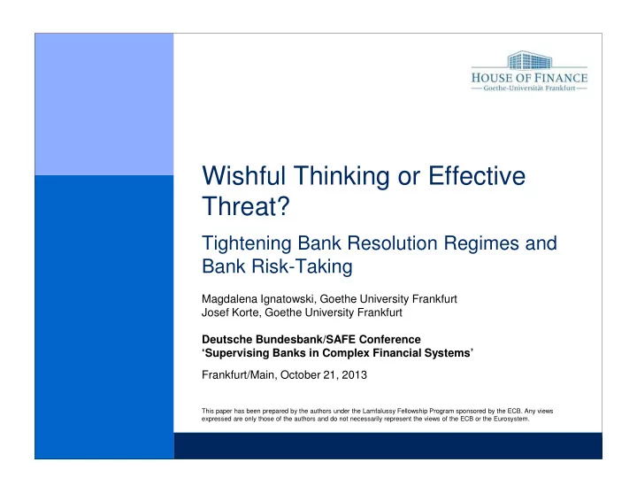 wishful thinking or effective threat