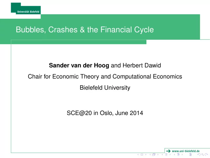 bubbles crashes the financial cycle