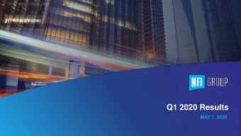 Q1 2020 Results  MAY 7, 2020  CAUTIONARY STATEMENT Certain statements in this presentation are