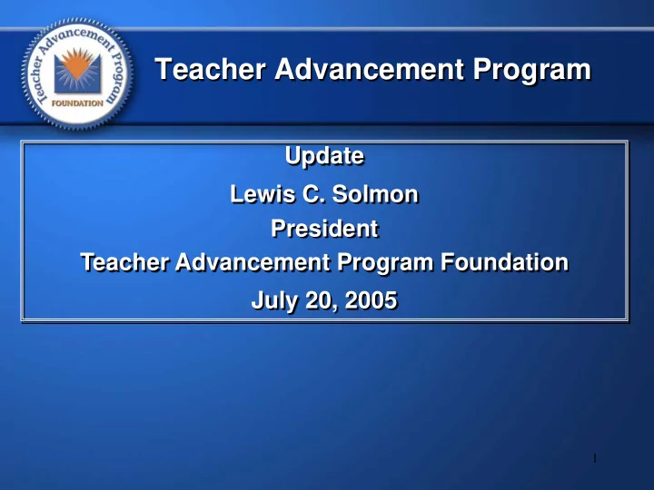 teacher advancement program