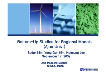 Bottom  Bottom  Bottom-  Bottom  -  -  -Up Studies for Regional Models  Up Studies for Regional