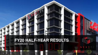 FY20 HALF-YEAR RESULTS  28 FEBRUARY 2020  1H20 HIGHLIGHTS UNDERLYING EBITDA 1  REVENUE  UTILISATION