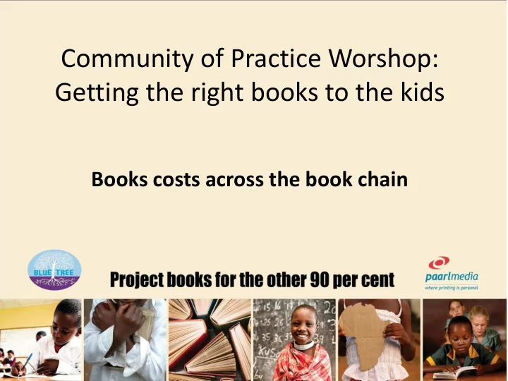 community of practice worshop