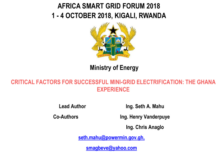 africa smart grid forum 2018