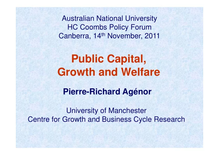 public capital growth and welfare