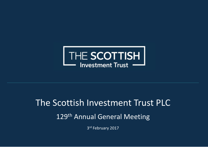 the scottish investment trust plc