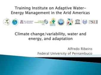 Alfredo Ribeiro  Federal University of Pernambuco  IPCC Scenarios and Global Circulation Models