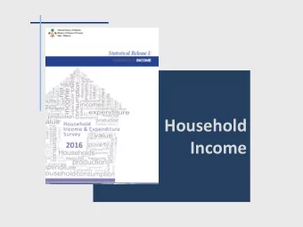 Household  Income  Outline  Main Income indicators from HIES 2016  15+ population  Monthly