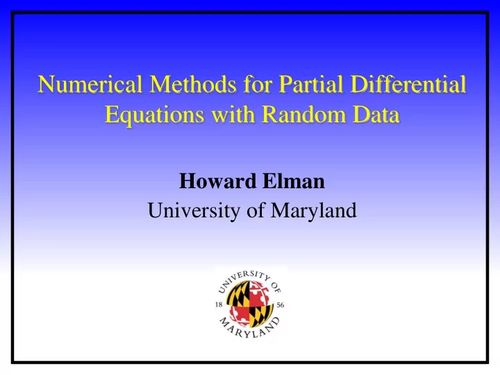 numerical methods for partial differential equations with