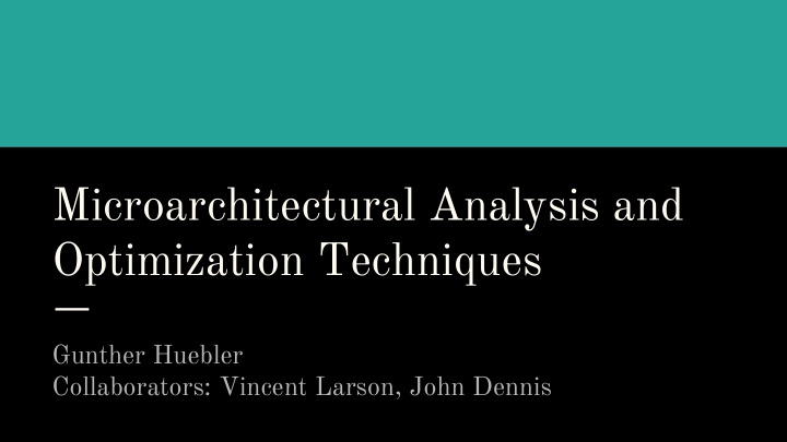 microarchitectural analysis and