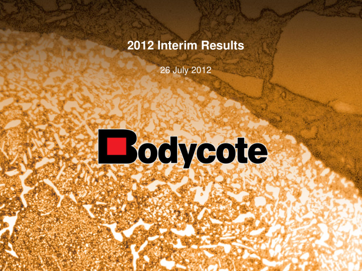 2012 interim results