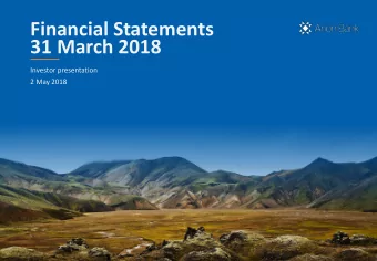 Financial Statements  31 March 2018  Investor presentation  2 May 2018  Q1 2018  Highlights