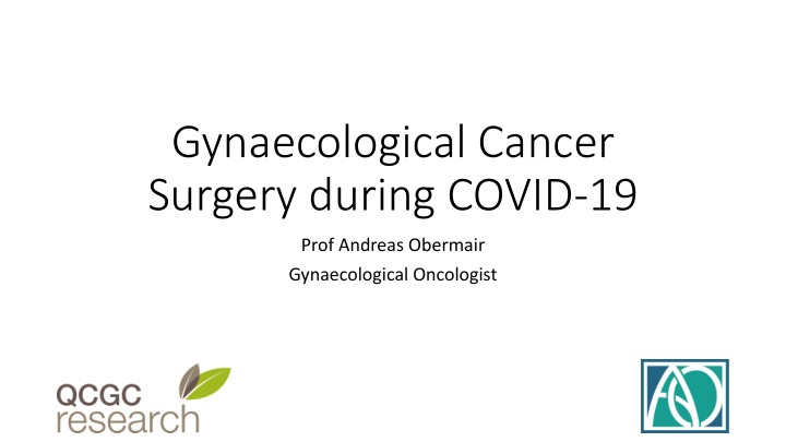 gynaecological cancer surgery during covid 19