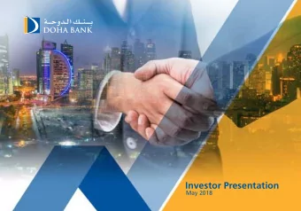 Investor Presentation  May 2018  Overview of Doha Bank  Key highlights  Strong international