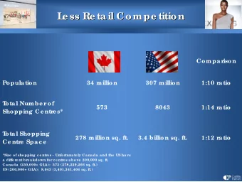 L  e ss Re tail Compe tition  L  e ss Re tail Compe tition  Compar  ison  Popula tion  34 million