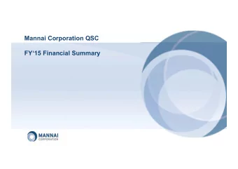 Mannai Corporation QSC  FY15 Financial Summary  Disclaimer  Mannai Corporation Q.S.C. cautions