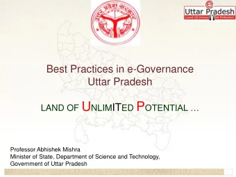 INDEX  Uttar Pradesh : Snapshot  Government's Vision  State IT Policy 2012  Empowering Citizen: