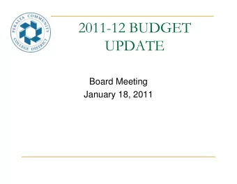 Board Meeting  January 18, 2011