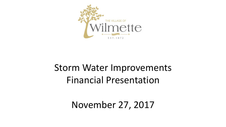 storm water improvements