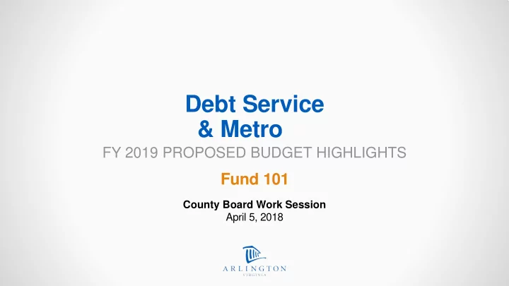 debt service metro