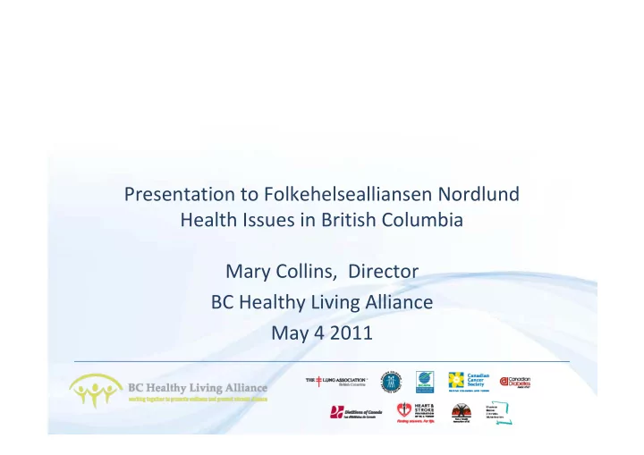 presentation to folkehelsealliansen nordlund health