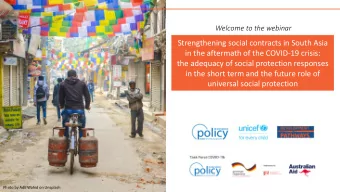 Strengthening social contracts in South Asia  in the aftermath of the COVID-19 crisis:  the