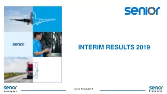 INTERIM RESULTS 2019  Interim Results 2019  AGENDA  Introduction  David Squires  CEO  2019 Interim
