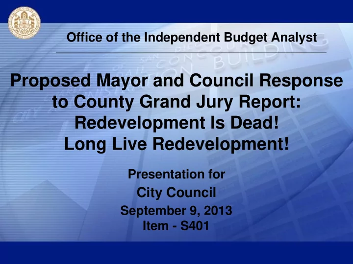 proposed mayor and council response