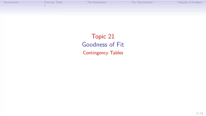 topic 21 goodness of fit