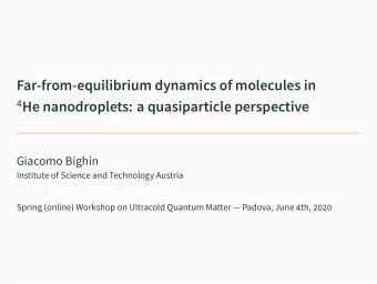 Far-from-equilibrium dynamics of molecules in 4 He nanodroplets: a quasiparticle perspective