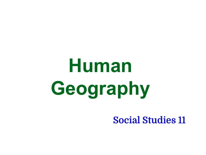 human geography