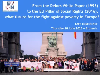 From the Delors White Paper (1993)  to the EU Pillar of Social Rights (2016),  what future for the
